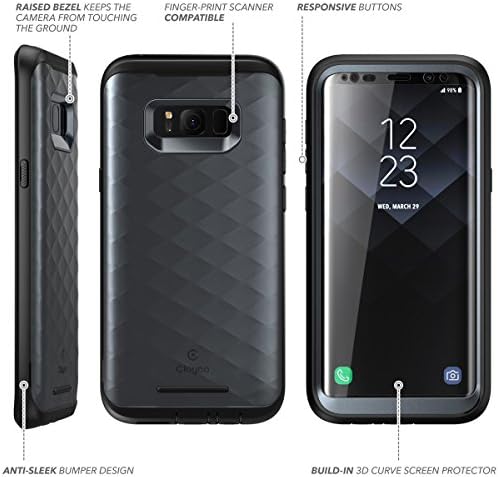 Clayco Galaxy S8+ Plus Case, [Hera Series] מקרה מחוספס בגוף מלא עם מגן מסך מובנה עבור סמסונג גלקסי S8+